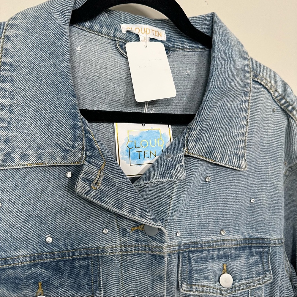 Denim Jacket w/ Rhinestones - Picture 3 of 7